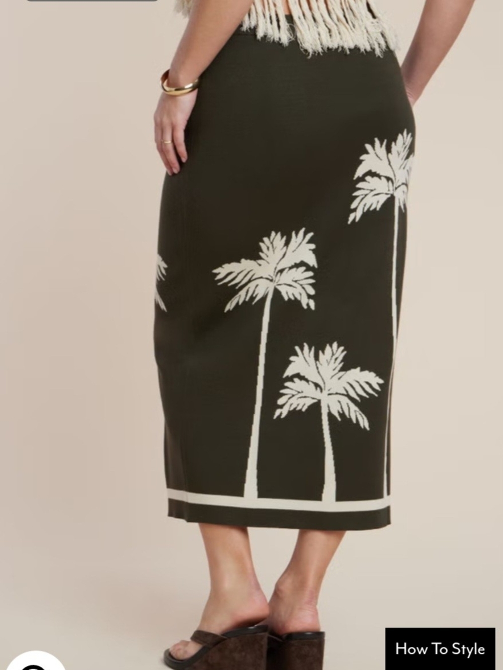 Eloquii Intarsia Skirt AND Fringe Cropped Tank (2 PIECE SET) - Picture 4 of 13
